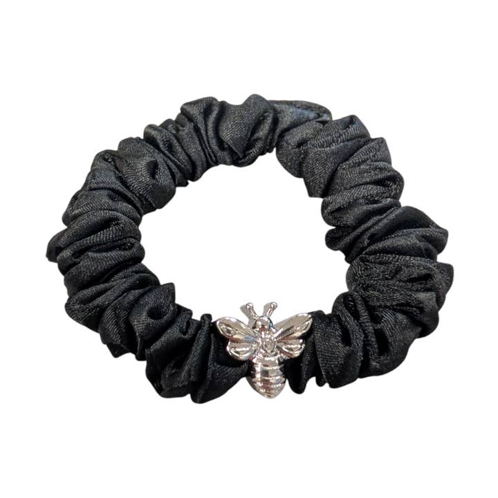Last True Angel – wholesale Scrunchie - Women’s – Satin Scrunchie with Silver Bee Charm (Various Colours)0