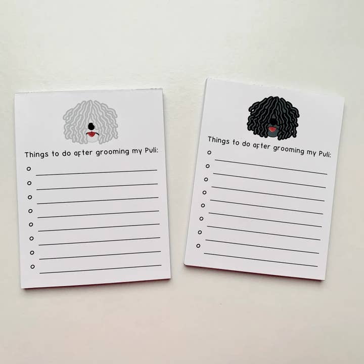 Ungersk Puli Svart & Vit 4,25"x5,5" Anteckningsblock för wholesale av AMW the studio