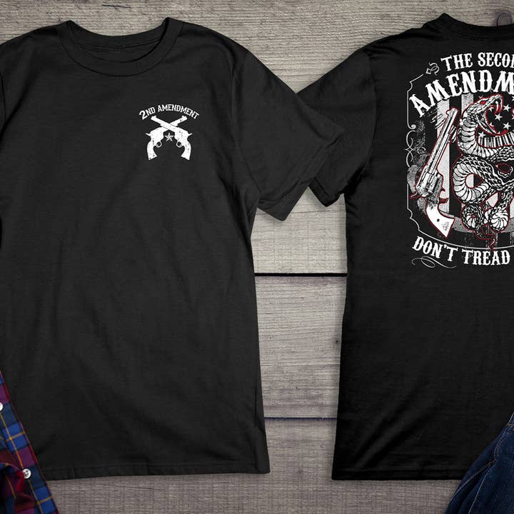 Artopia - Wholesale Screen Printed T-Shirt - Unisex - The Second Amendment With Crest T-Shirt7