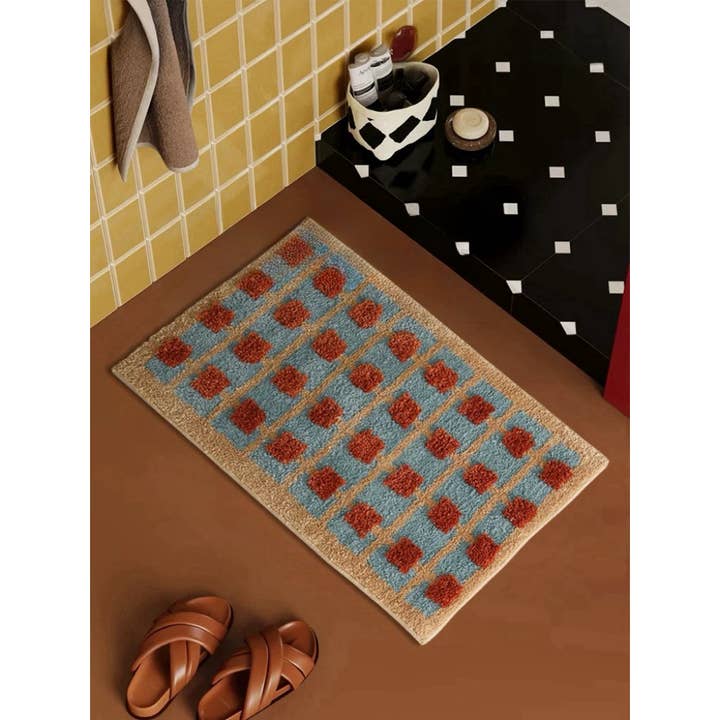 Soft Retro Grid Bath Rug Machine-washable Absorbent Mat and other Purchase Wholesale matière première bio. Free Returns & Net 60 Terms on Faire trending on Faire.