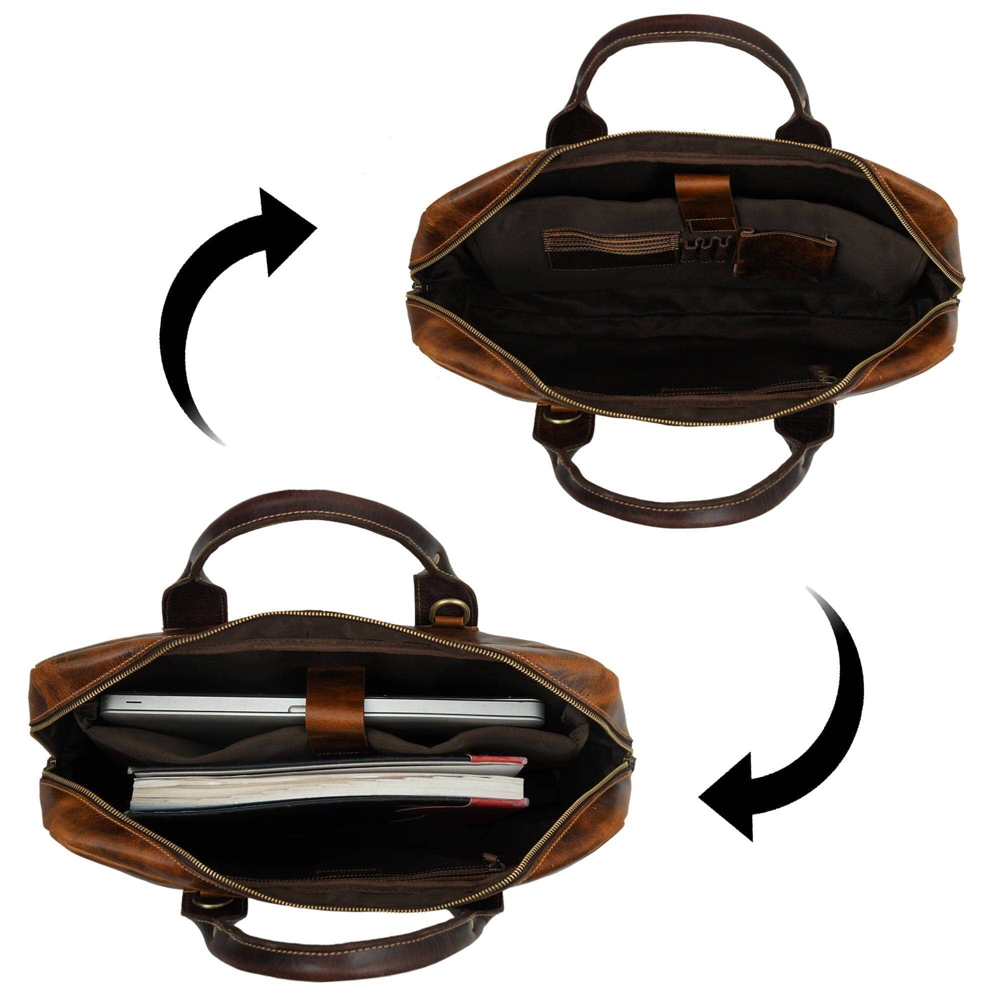 Classy Leather Bags – wholesale Briefcase – Unisex – Brown Jefferson Briefcase8
