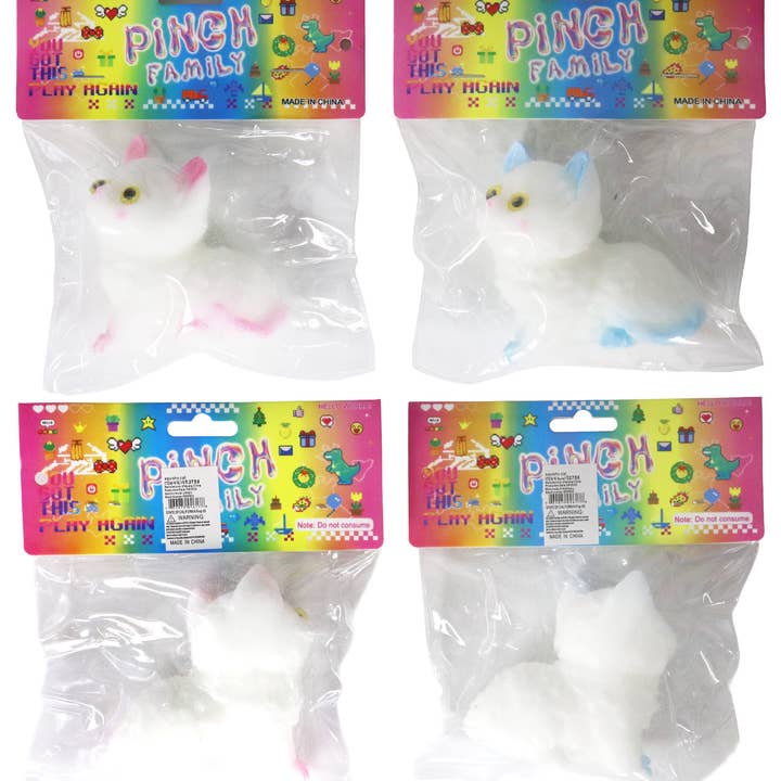 Assorted Fuzzy Persian Cat Mochi Squishy Bag - 16 Pcs for wholesale on Faire2