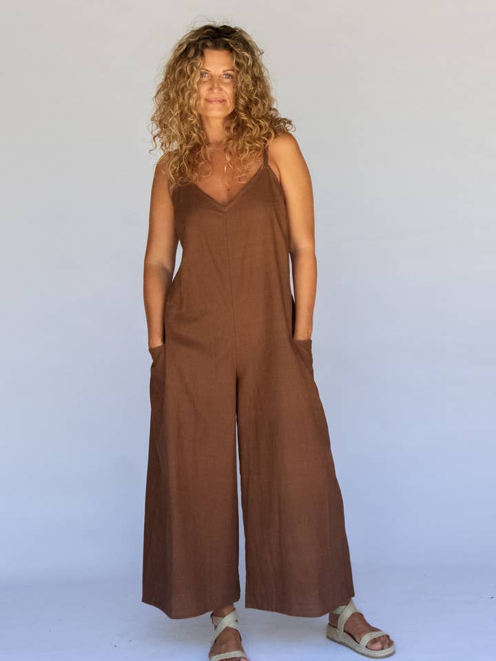 Romi Jumpsuit // Cocoa for wholesale by Hobo and Hatch