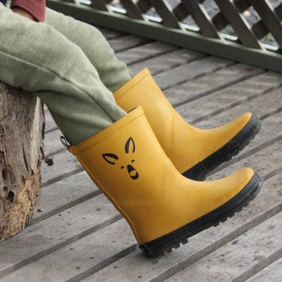 Barn Baby Kids - Wholesale Rain Boots – Child - Mustard Yellow Kangaroo Gumboots2
