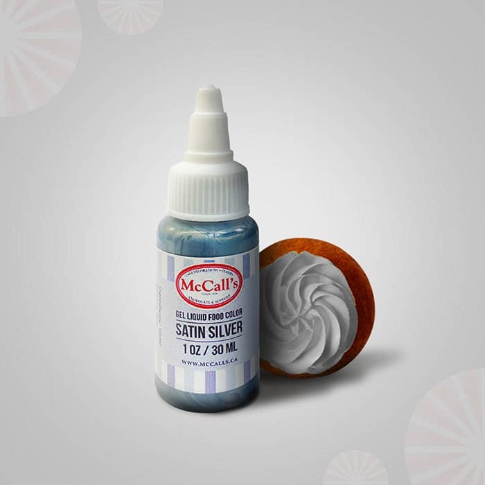McCall's - Wholesale Icing - GEL LIQUID FOOD COLOR SATIN SILVER 30ml, 1oz