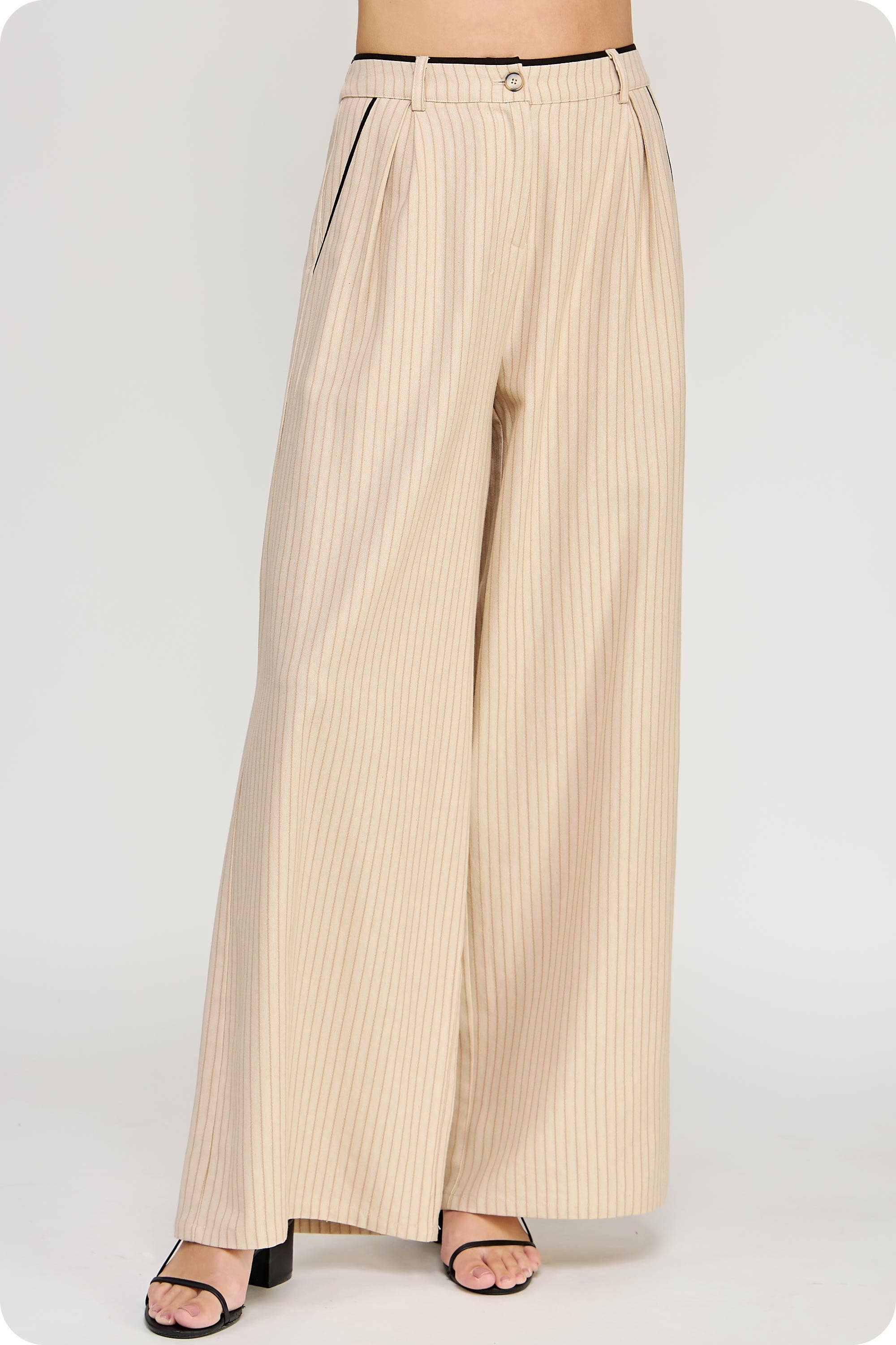 Strut & Bolt – Engroshandel Bukser - Dame – Linnedbukser med kontrastpiping detaljer0