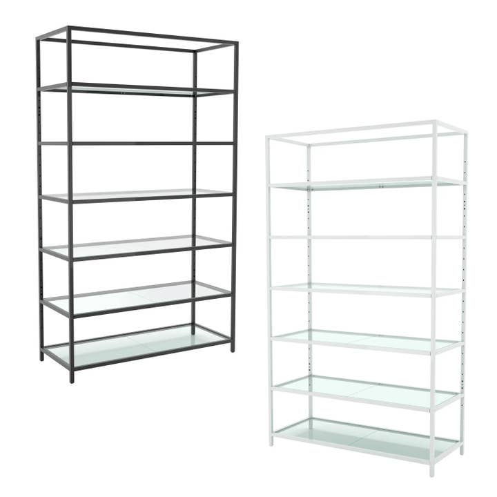 Freestanding Retail Merchandiser - Adjustable Glass Shelves for wholesale by Econoco