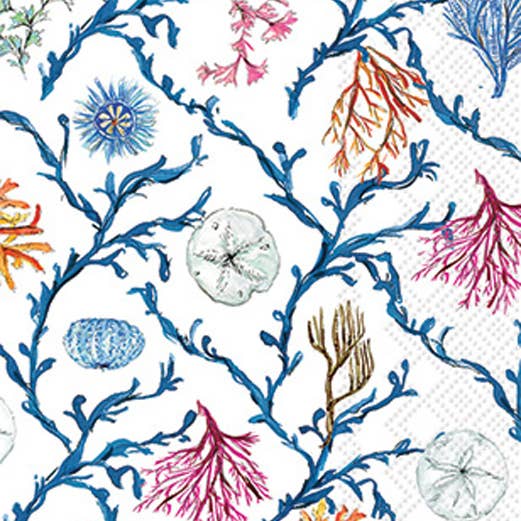 Boston International - Wholesale Disposable Napkin - Paper Guest Towels 16 Ct Blue Coastal Rosanne Beck