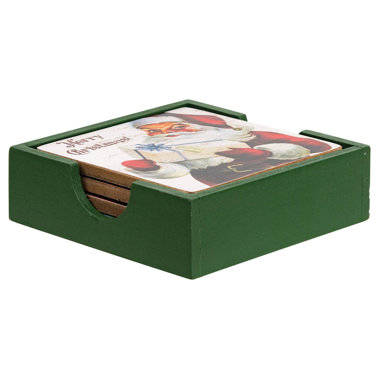 The Hearthside Collection - Wholesale Coasters - 5/Set - Vintage Santa Coasters & Holder6