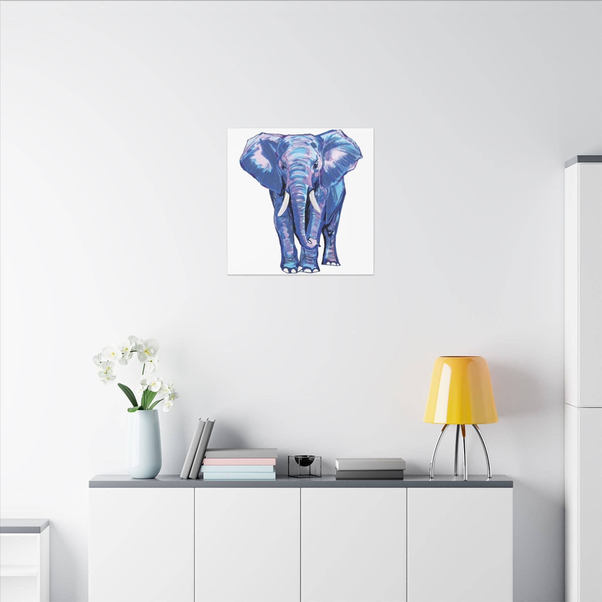 Blue Cava - Wholesale Art Print - Blue and Pink Elephant Canvas Art - Colorful Elephant Wall Décor29