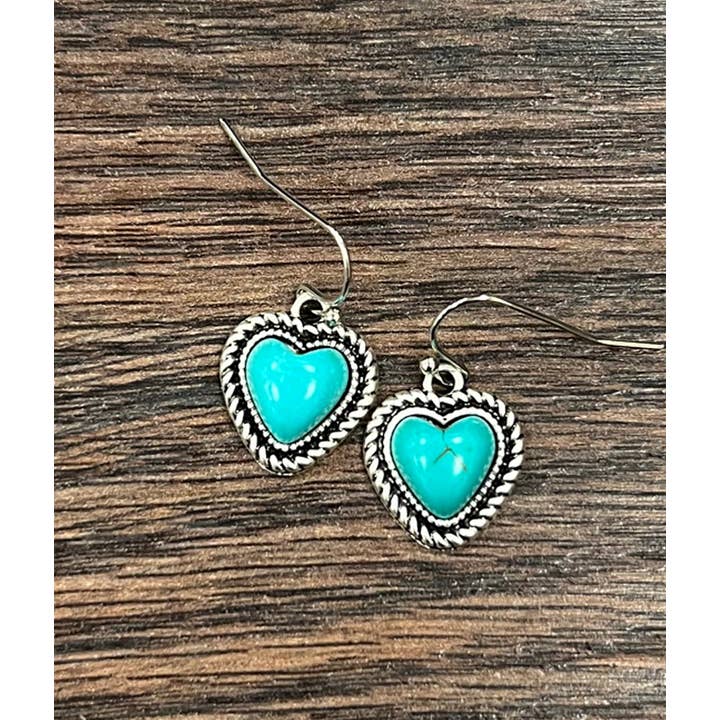 ISAC Trading Inc - Wholesale Dangle earrings - 724053, 10mm Heart Stone Earrings