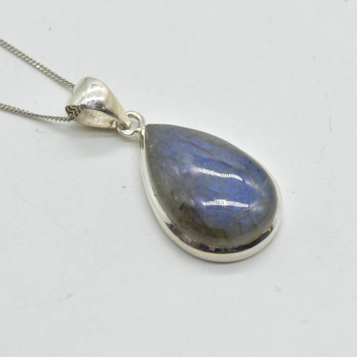 Oriental Direct Craft Supplies - Wholesale Individual Charm/Pendant - Labradorite Pendant in 925 Silver, 2cm-4.9cm, No Chain6