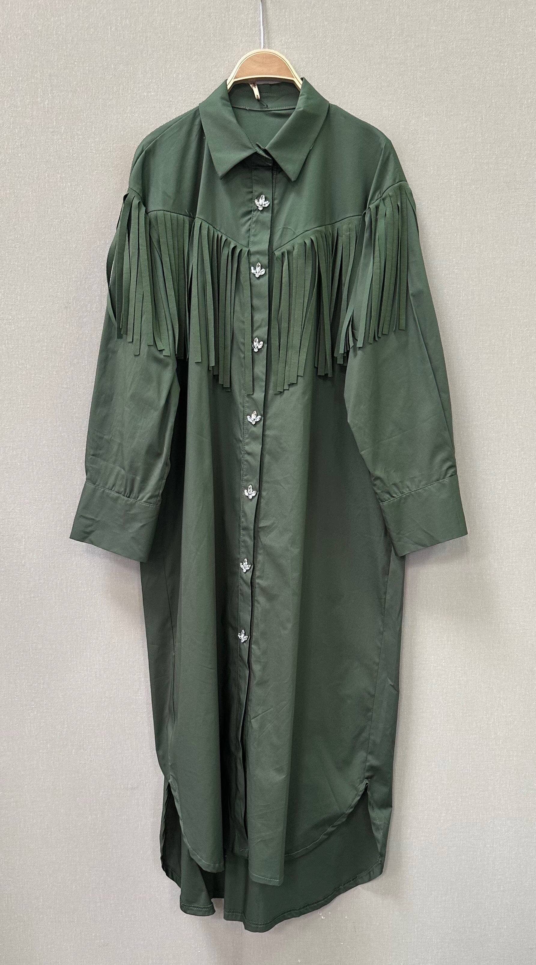 SWEET MAGIC MODA Y COMPLEMENTOS – Großhandel Kleid – Damen – KLEID AUS BAUMWOLLE MIT FRANSEN0