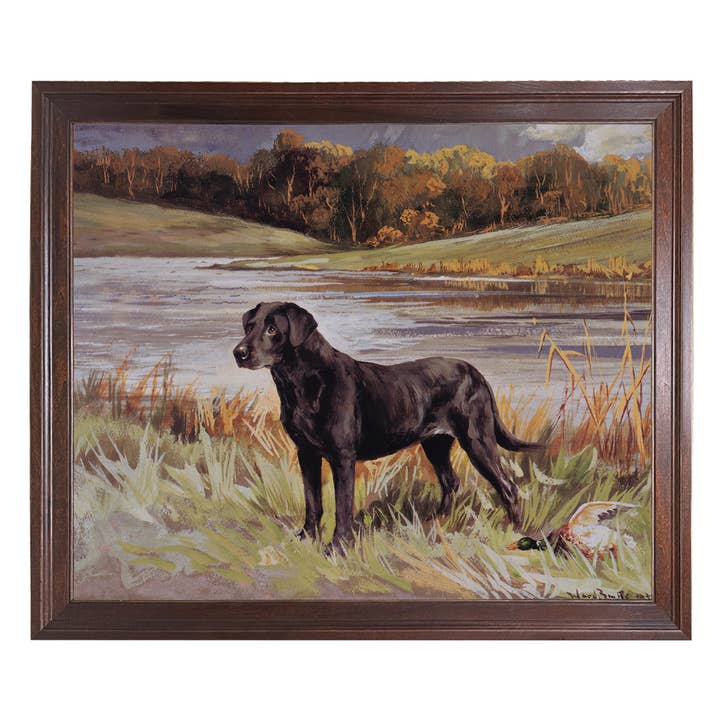 Madison Bay Co. - Historical Home Decor Reproductions - Wholesale Art Print - Labrador Retriever with Duck Framed Painting Print on Canvas23