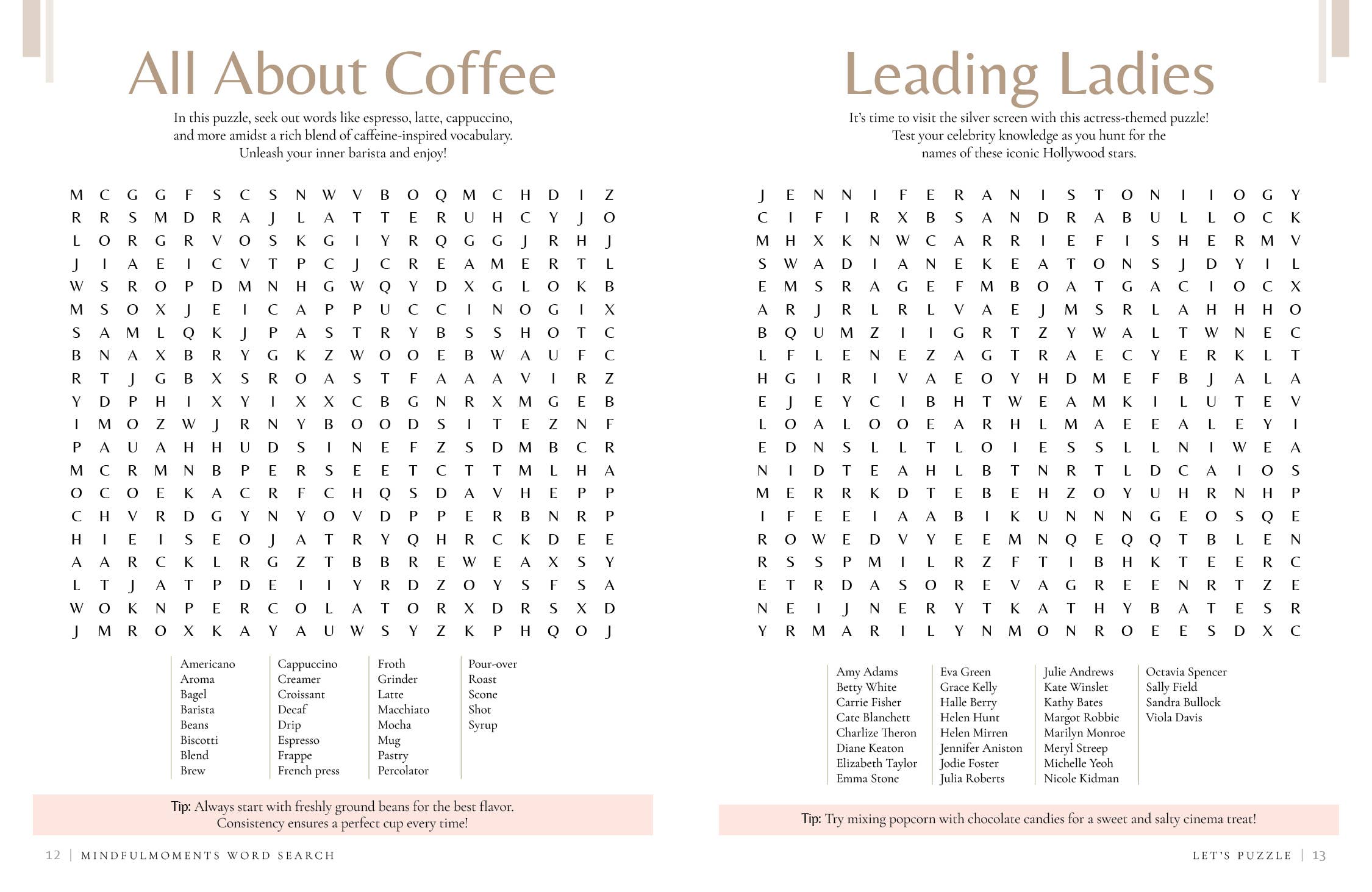 Schiffer Publishing - Venta al por mayor Libro para colorear y cuaderno de actividades - Adultos - Búsqueda de Palabras de Momentos Conscientes3