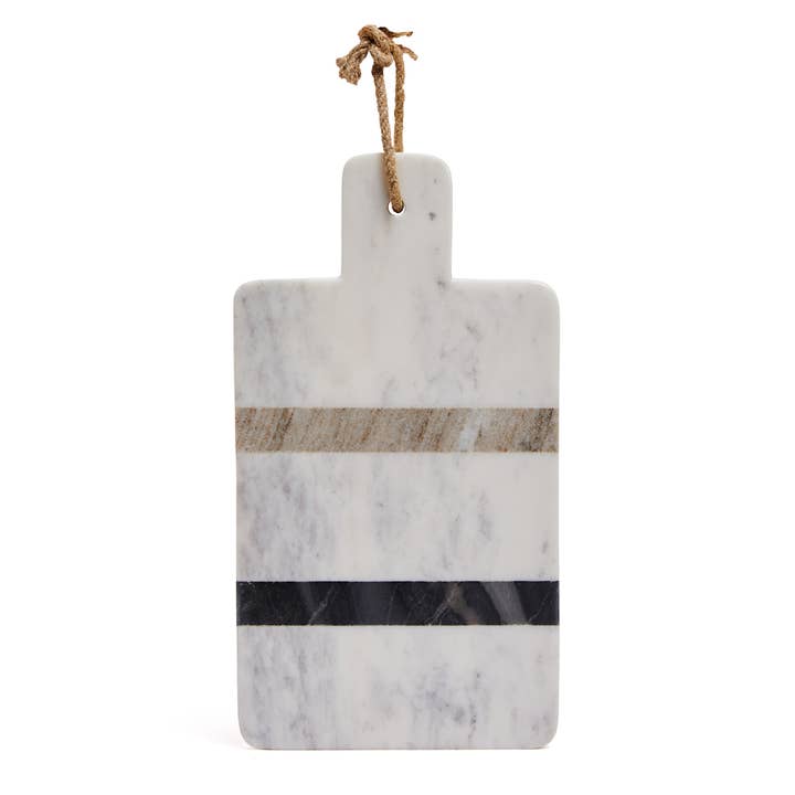 Lexi Home - Wholesale Cheese Board - Chic Striped White Marble Minimalist Charcuterie Board