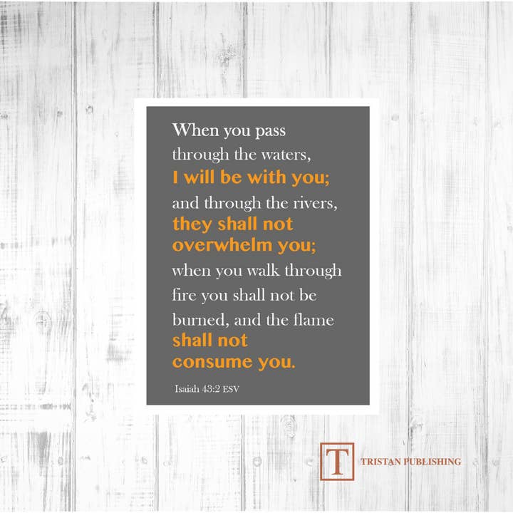 Isaiah 43:2 - Biglietto di auguri «When You Pass Through The Waters» per la vendita all'ingrosso da parte di TRISTAN Publishing