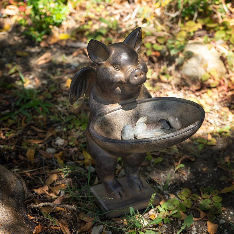 Pacific Trading – wholesale Decorative plate/dish/bowl – When Pigs Fly Flying Pig Feeder Plate6