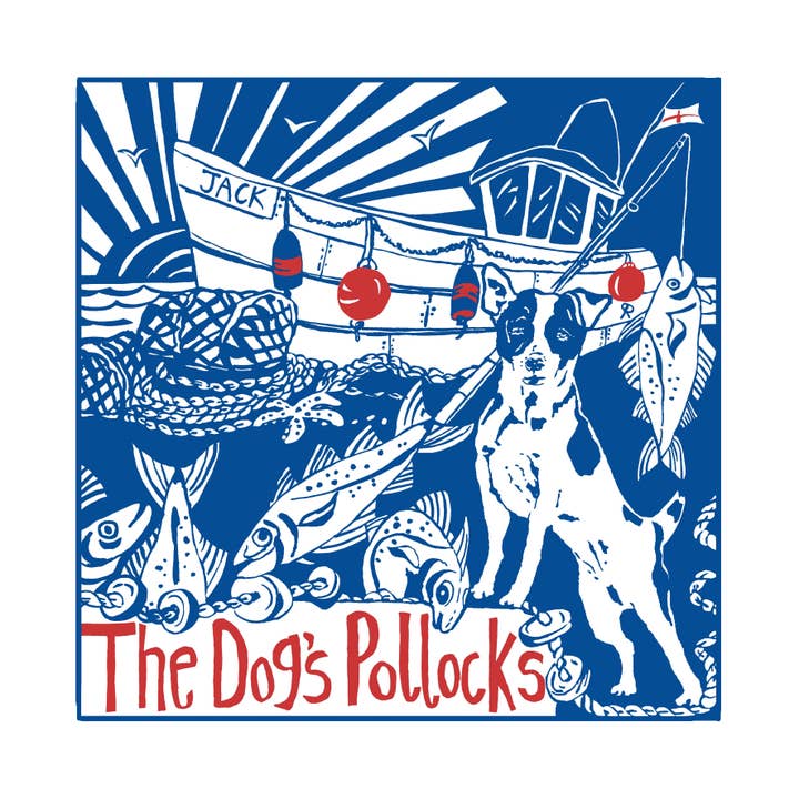 The Dog's Pollocks Greetings Card for wholesale by Port and Lemon