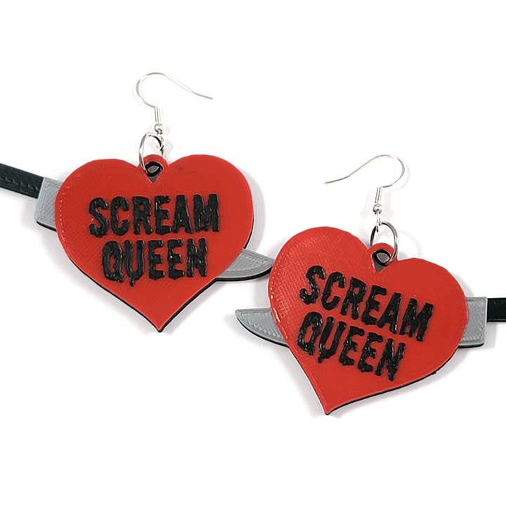Orecchini Scream Queen Horror stampati in 3D per la vendita all'ingrosso da parte di Printy Vibes