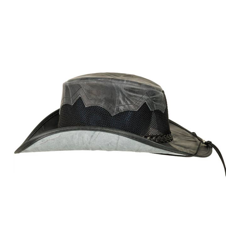 American Hat Makers - Vente Chapeau de cowboy – unisexe - Chapeau de Cowboy en Cuir Outback - Style Stampede3