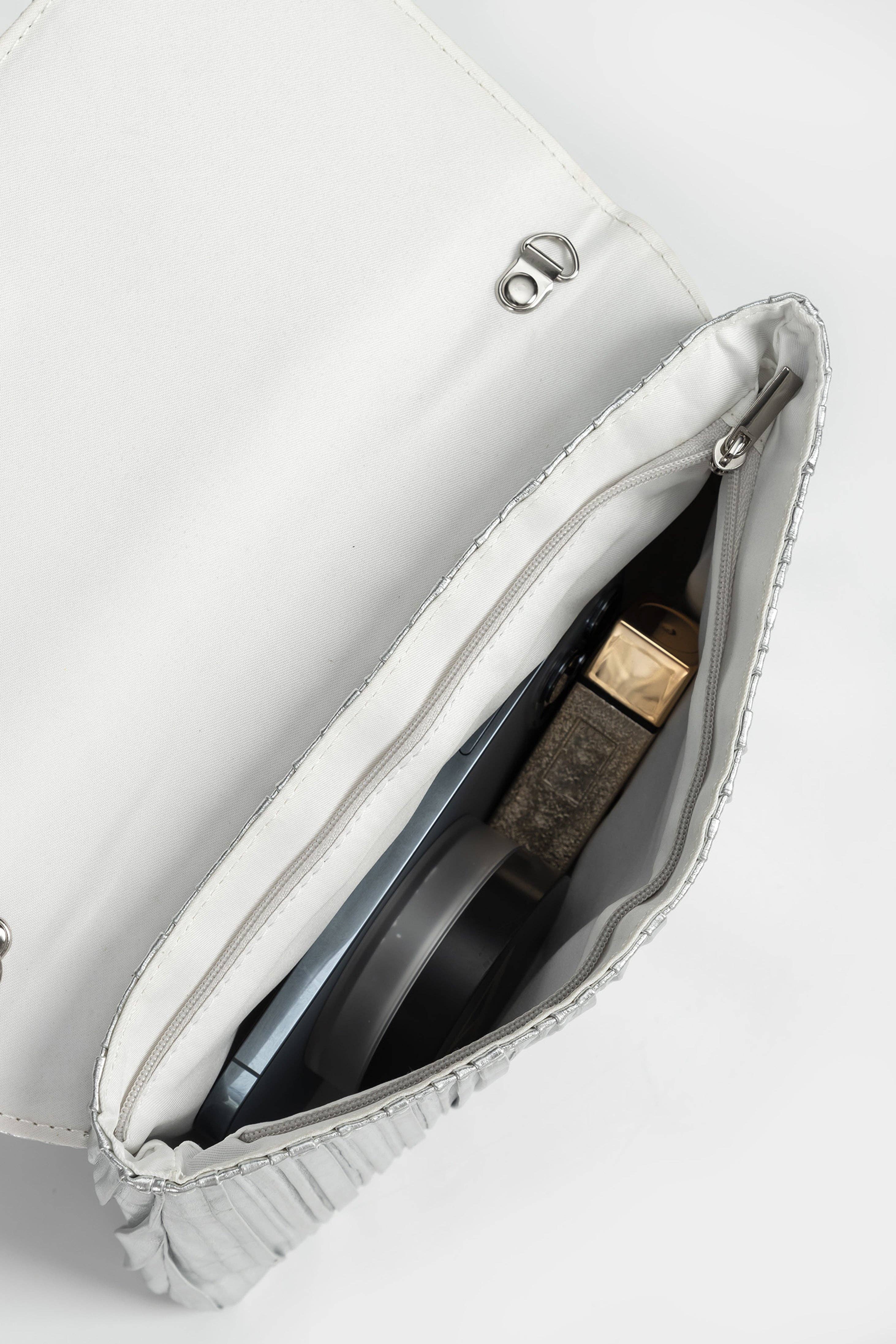 BABEYOND - Vente Pochette – femme - Pochette de soirée formelle plissée métallique2