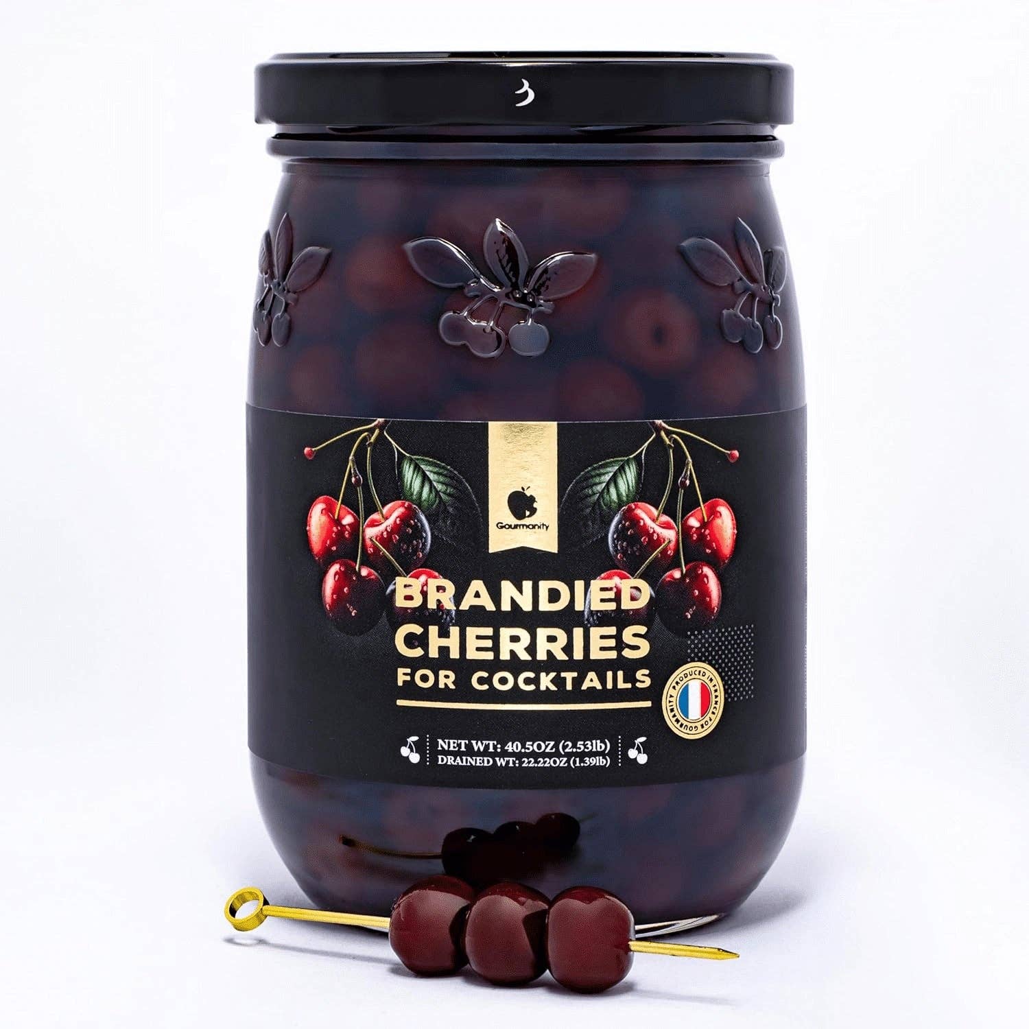 Think Distributors - Wholesale Cocktail Mix/Syrup - Gourmanity Brandied Cocktail Cherries 40.56oz0