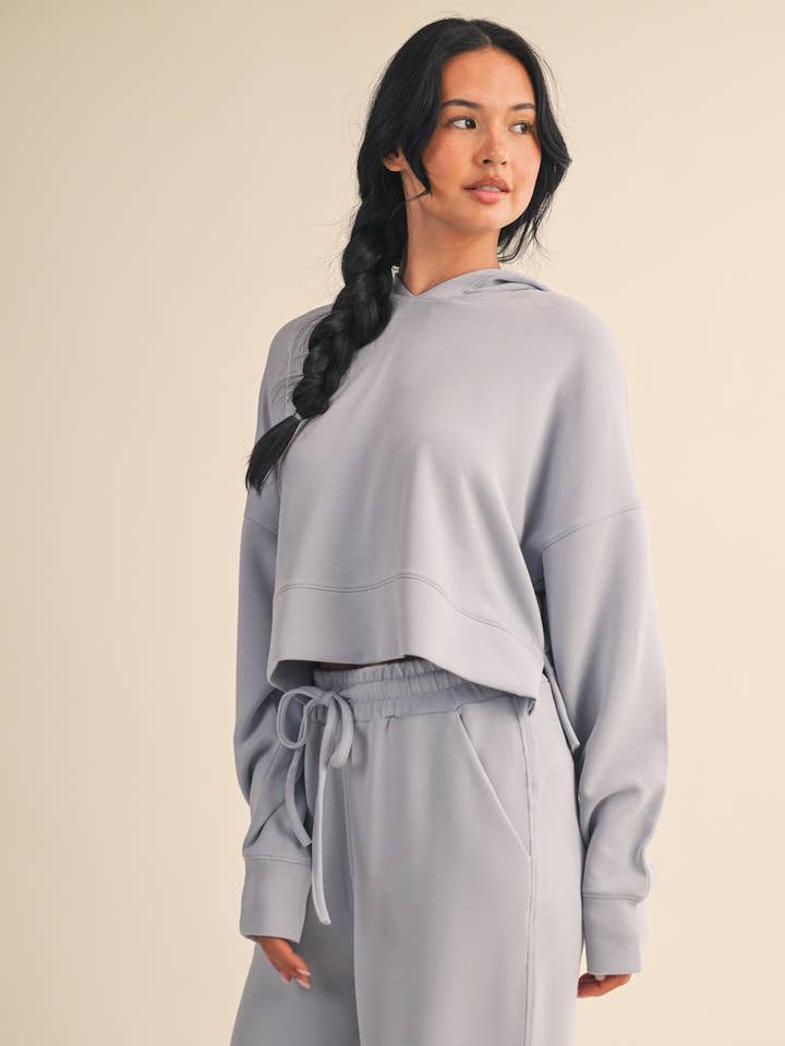 Super Soft Air Scuba Oversized Crop Hoodie for wholesale by KIMBERLY C