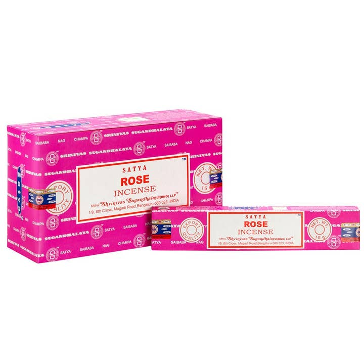 12 Packs of Rose Incense Sticks by Satya for wholesale by Something Different Wholesale