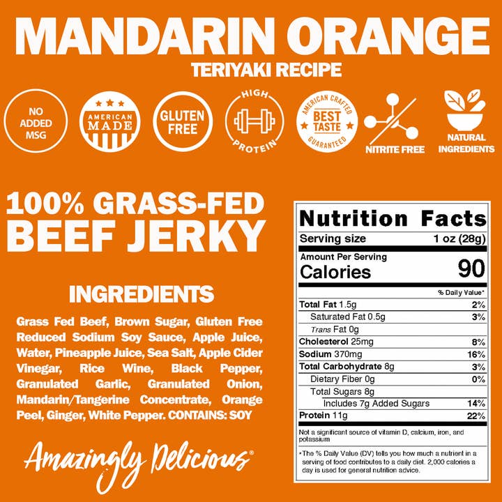 FIELD TRIP - Vente Viande séchée - Mandarine Orange Teriyaki Boeuf Jerky (2,2 oz)3