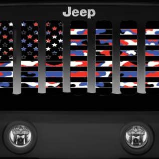 Dirty Acres - Wholesale Car Decorative Charm - Unisex - American Patriotic Camo Flag Jeep Grille Insert Wrangler1