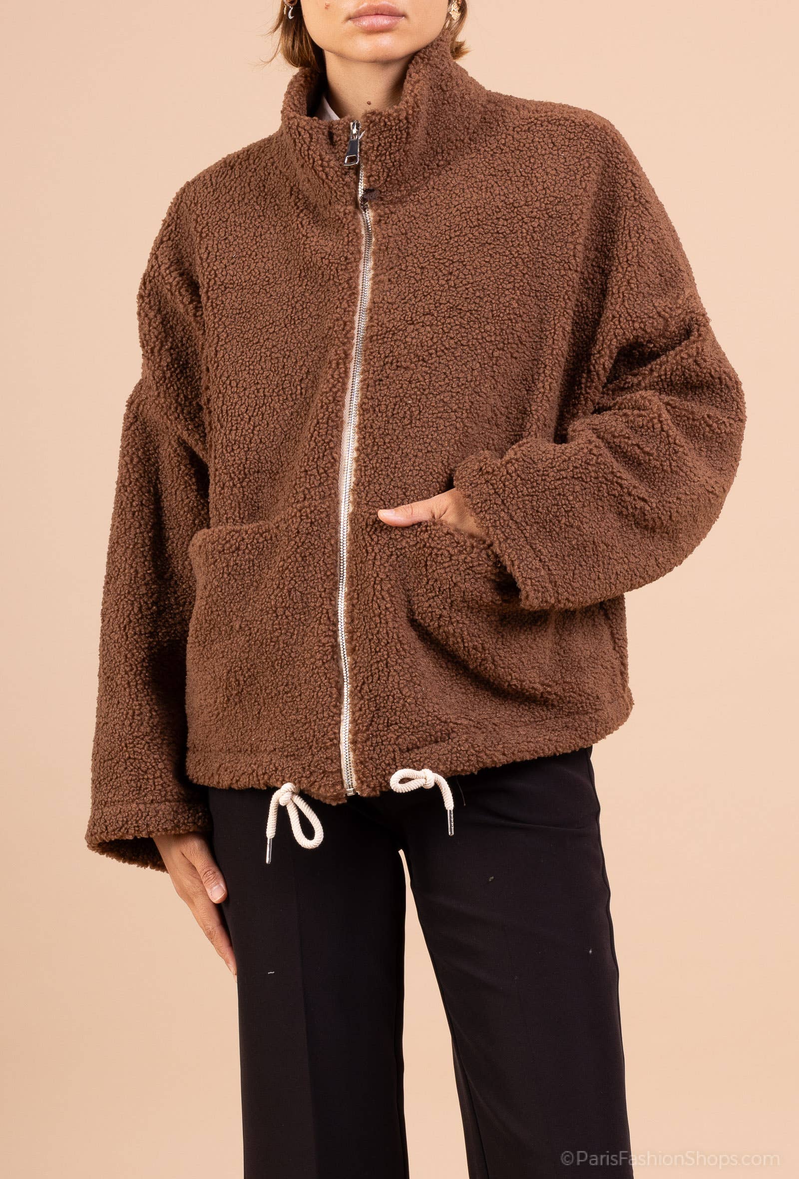 Pépouz' Paris - Wholesale Fleece - Women's - Teddy fleece zip-up jacket PV251912