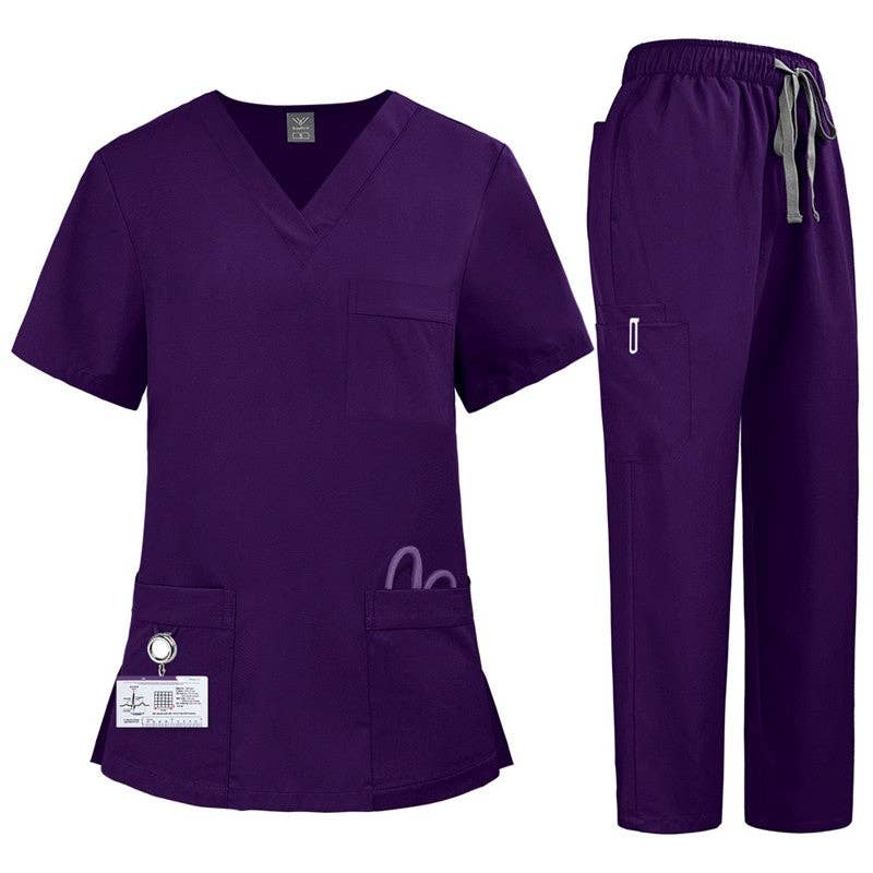 FurDecoration - Wholesale Healthcare Uniform - Women's - Short Sleeve Straight Leg Scrub Suit0