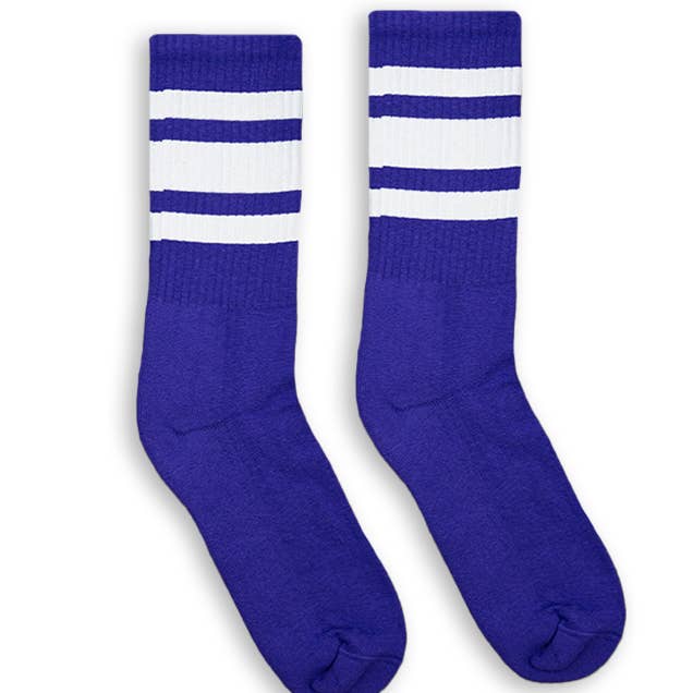 Calzini a righe bianche | Viola per la vendita all'ingrosso da parte di SOCCO