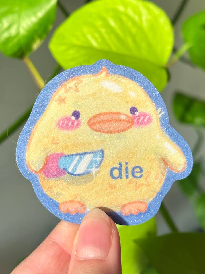 Niedlicher aber tödlicher Entenaufkleber | Wasserdichter lustiger Aufkleber für den Großhandel von Uni & Umi