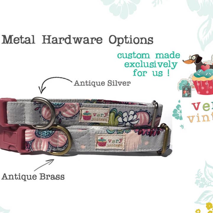 Very Vintage Designs - Wholesale Pet Collar - Cat/Dog - Finn - Green Plaid Organic Cotton Dog & Cat Collars