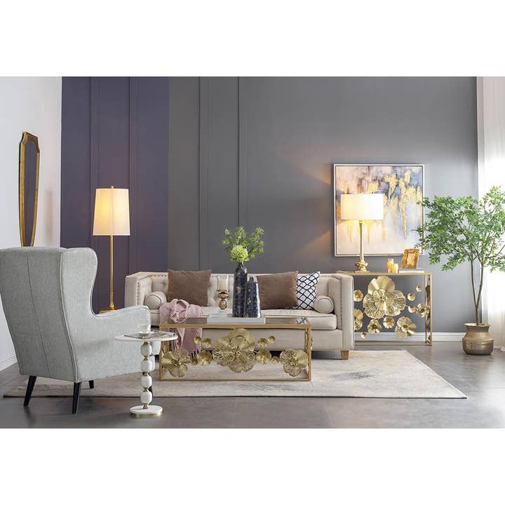 A&B Home Group Inc. - Venta al por mayor Lámparas decorativas/de escritorio - Lámpara de mesa D18x29.5" - Oro/Blanco12