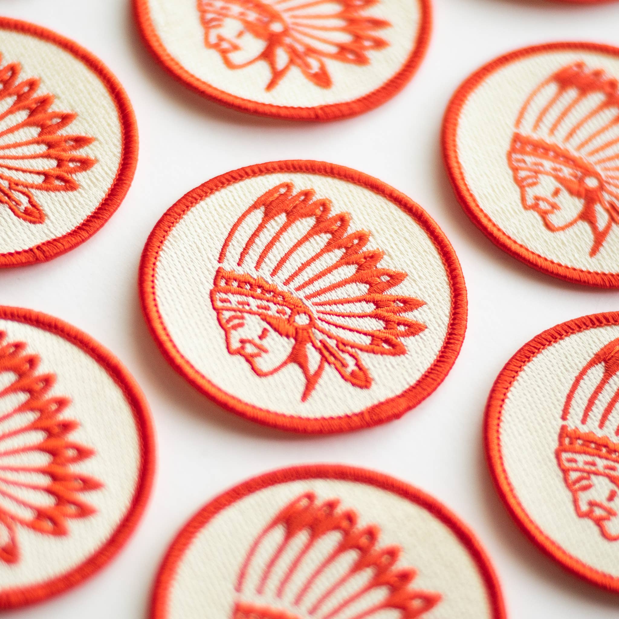 Union Made - Wholesale Patch - Indian Chief Head Embroidered Iron on Patch4