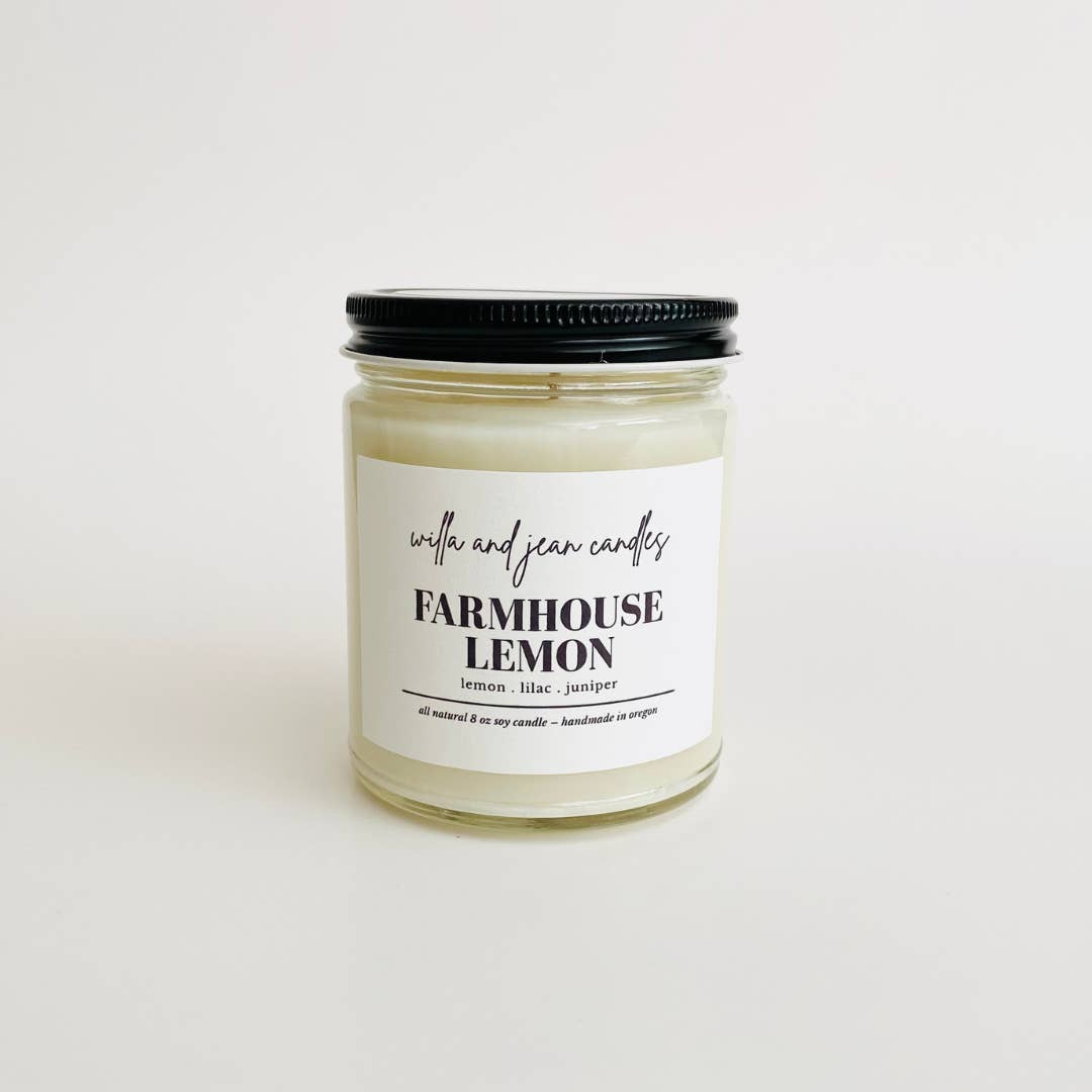 Willa and Jean Candles – Engroshandel Glaslys – Bondegård Citron 8 oz