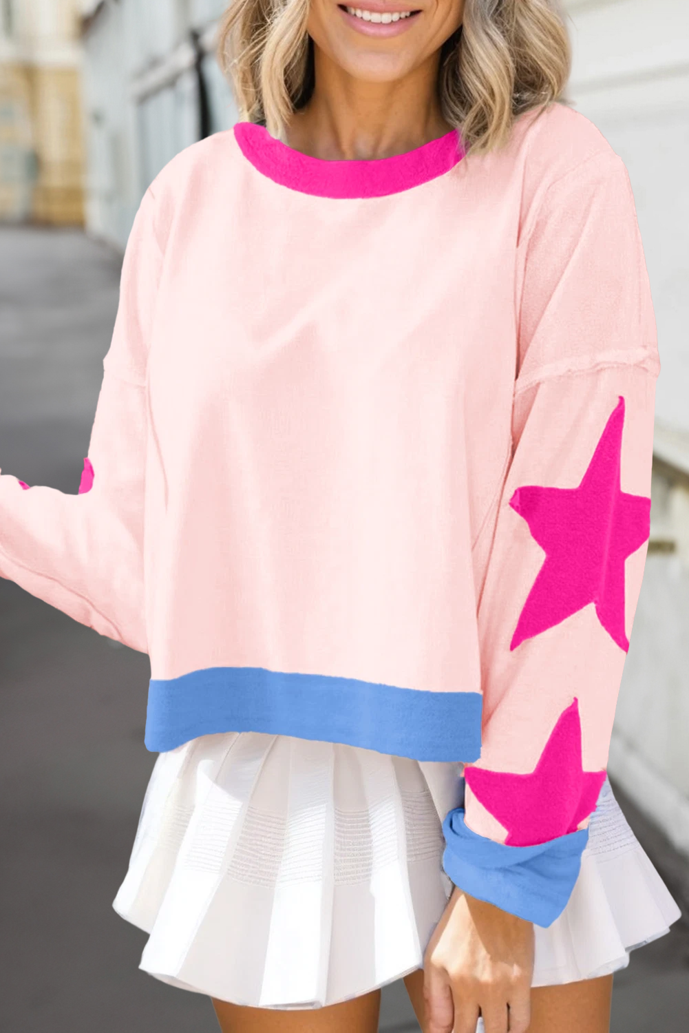 Aapparella - Wholesale Sweatshirt - Women's - Women Star Exposed Seam Long Sleeved Loose Sweatshirt | S-XL2