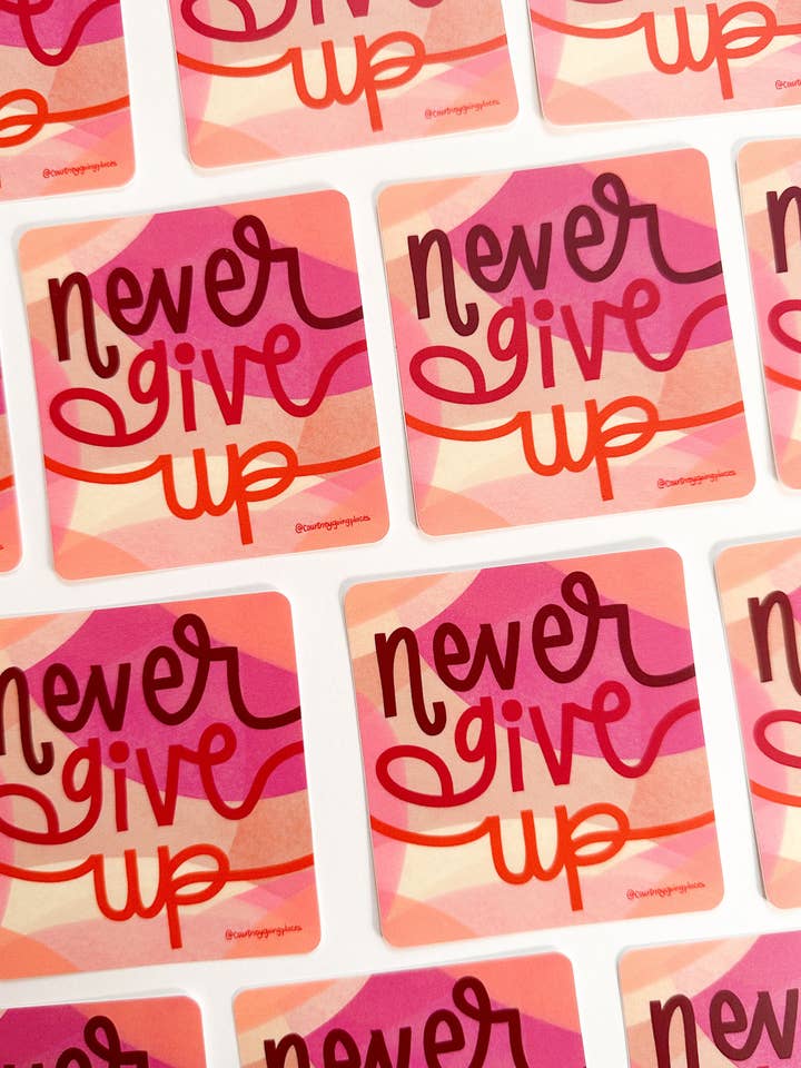 Ge aldrig upp | Laptop Sticker för wholesale av Courtney Going Places