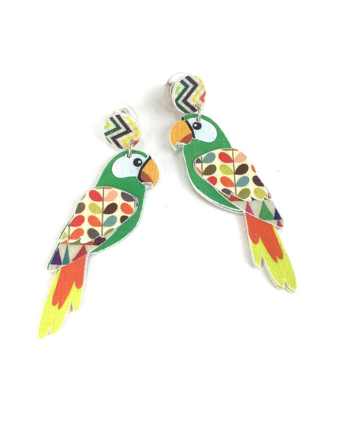 Pipapaper - Wholesale Dangle Earrings - green parrot earring1