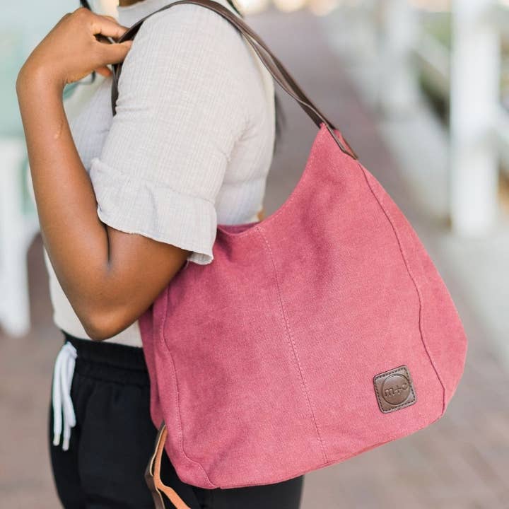 modern and chic - Wholesale Shoulder Bag - Women's - Anniston Canvas Hobo Bag