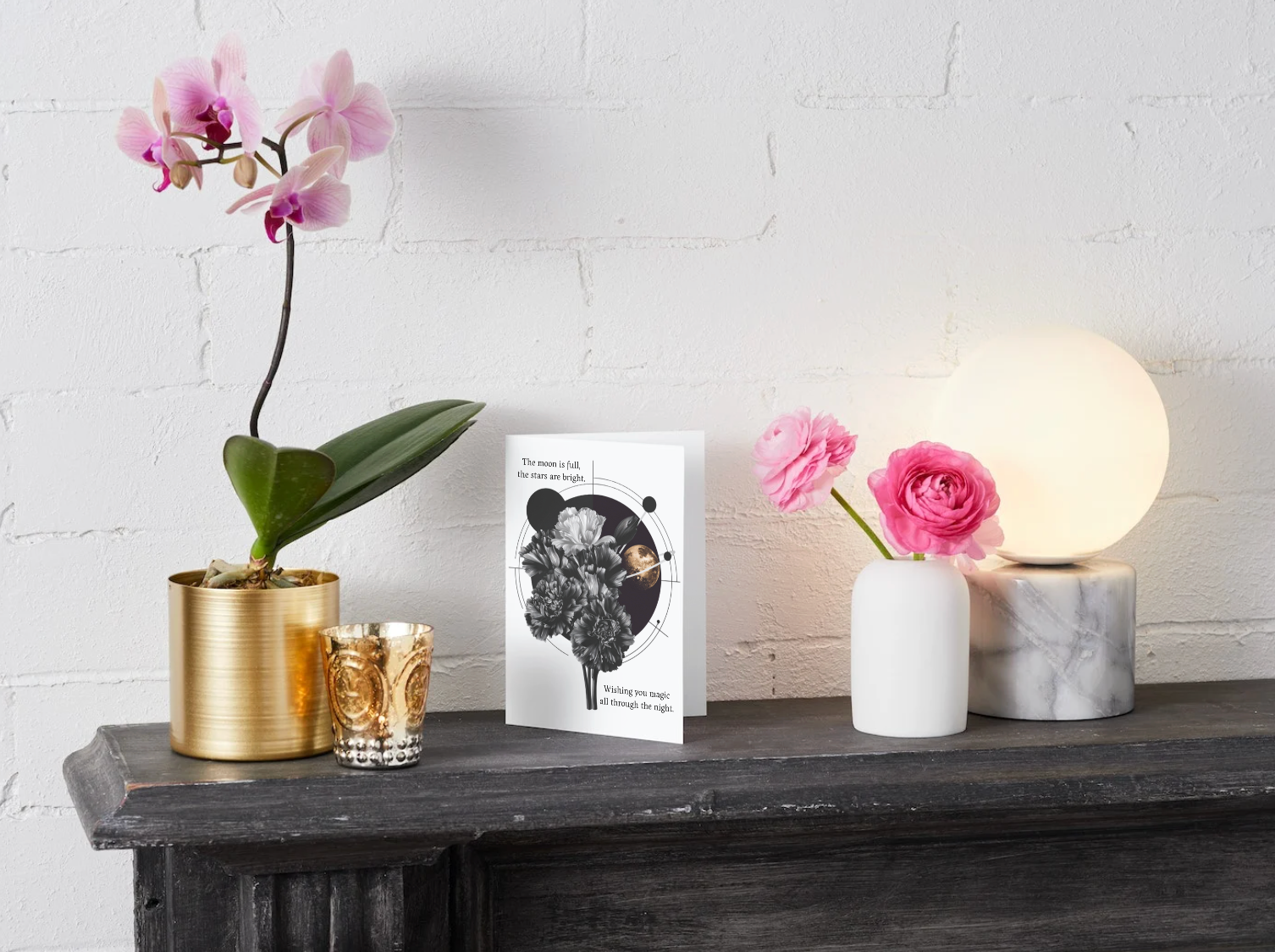 House of Osiris - Vendita all'ingrosso Biglietti di auguri di buone feste - La Luna è Piena, le Stelle sono Luminose, Ti Auguro Magia per Tutta la Notte Biglietto di Auguri Astrologico | Interno Vuoto4