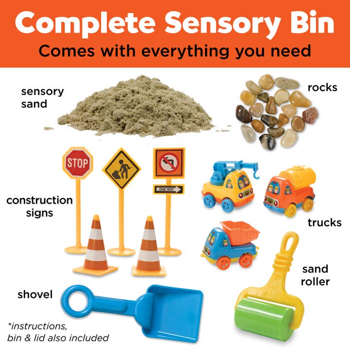 Faber-Castell / Creativity for Kids - Wholesale Toy Set - Kids - Sensory Bin Construction Zone Activity Bin for Kids