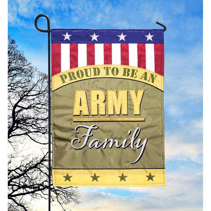 Magnolia - Wholesale Flag - PROUD TO BE AN ARMY FAMILY DOUBLE APPLIQUE GARDEN FLAG1