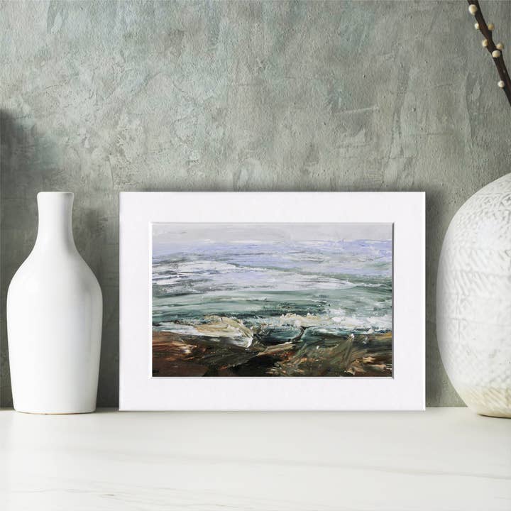 Fine Art For Small Spaces - Wholesale Art Print - Lake Erie Shore Waterscape Landscape Nature Art Mini Print
