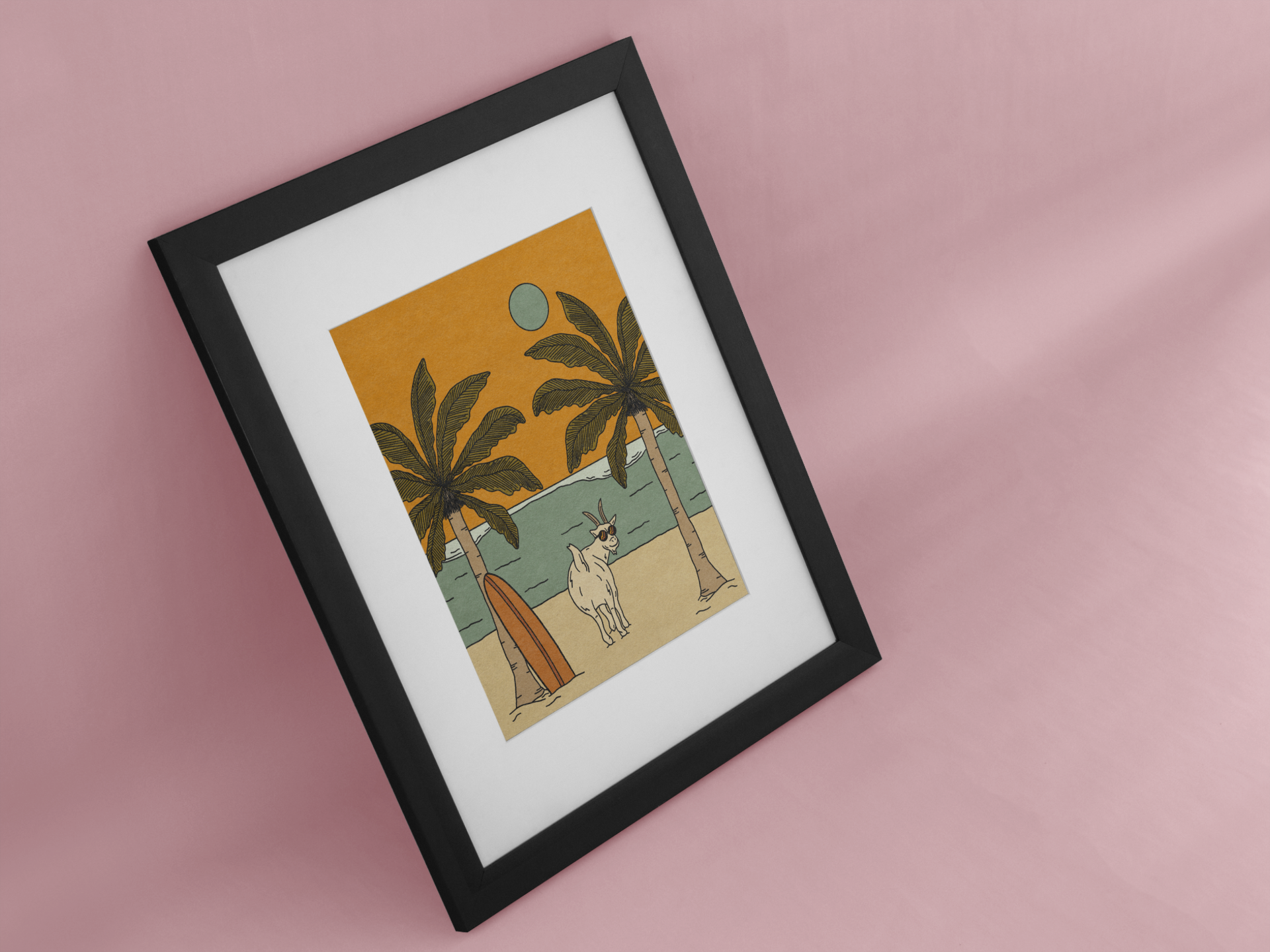 Kick Step Design - Wholesale Art Print - Goat Surfer Print2