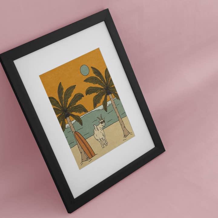 Kick Step Design - Wholesale Art Print - Goat Surfer Print2