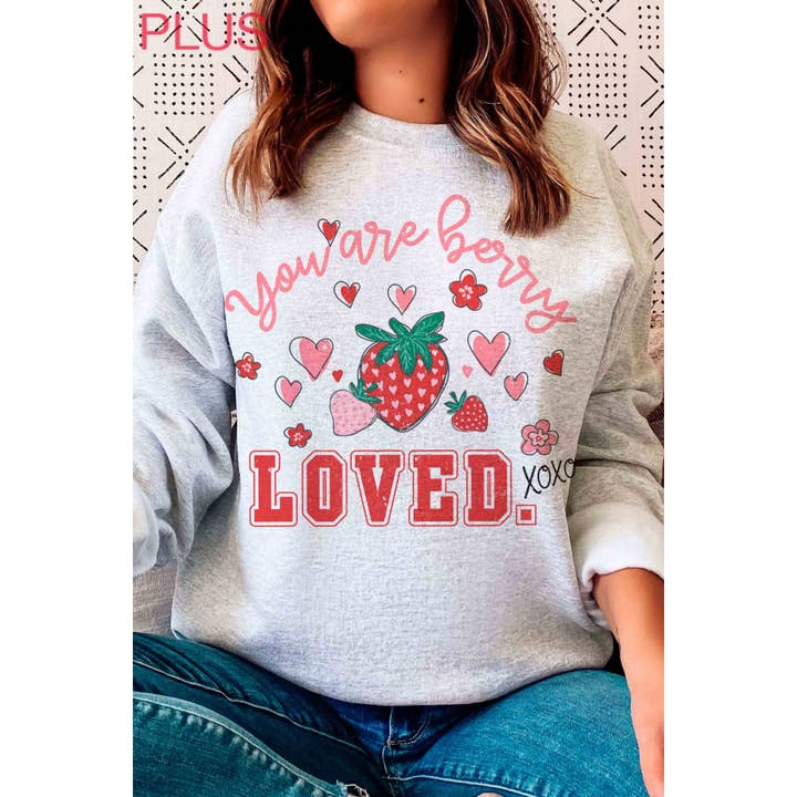 YOU ARE BERRY LOVED Plus Size Sweatshirt for wholesale by A. BLUSH CO